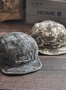 美式小众机能风迷彩棒球帽女潮牌嘻哈平檐五片帽户外工装鸭舌帽男