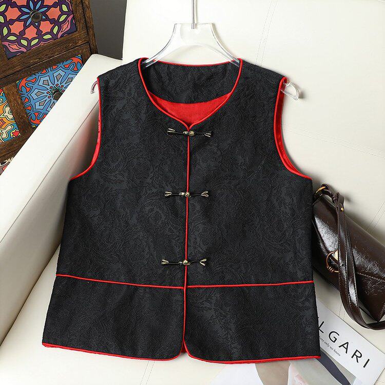 2026年国风盘扣马甲显瘦时尚马夹女装新中式叠穿短外套坎肩背心女