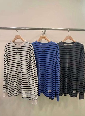 韩国东大门remaking2025新款时尚百搭条纹长袖T恤