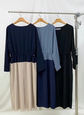 韩国东大门代购2025夏季新品Neutra拼接连衣裙长袖