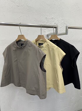 韩国东大门代购2026春新DAYLOG 立领宽松无袖上衣坎肩不含短裤