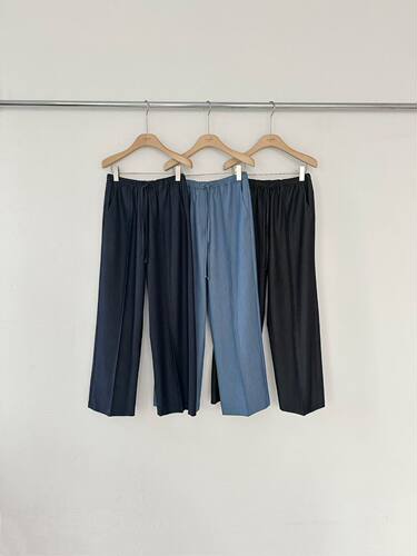 韩国东大门2026春新款 2nd GATE抽绳松紧腰休闲裤直筒裤女