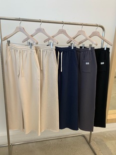 韩国东大门2025冬新品cobalt blue时尚百搭松紧腰抽绳休闲裤卫裤