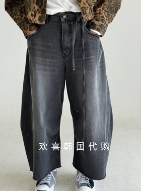 韩国东大门2025秋新款ITZEL复古个性宽松百搭时尚做旧牛仔裤1024