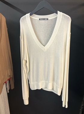 PROJECT WAVE-P韩国东大门代购休闲纯色V领百搭长袖毛衫