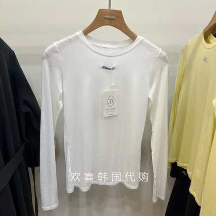 韩国东大门2026春季新品3.another休闲百搭纯色圆领长袖修身T恤