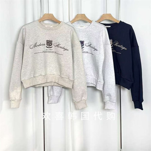 韩国东大门2025冬季新品sienne简约日常百搭宽松套头长袖休闲卫衣