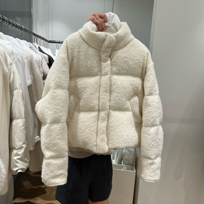VERVEINE韩国东大门代购2025冬季新款纯色立领简约短款羽绒服女