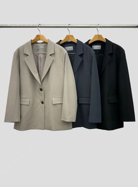 韩国东大门2025冬季新款Neutra时尚百搭二粒扣宽松西装外套