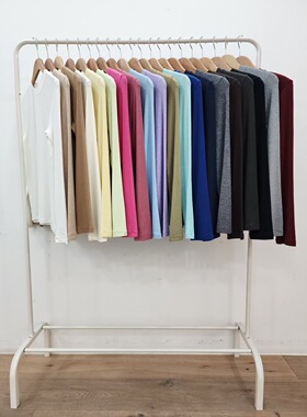 韩国东大门2025秋冬新款LEMIU 圆领纯色百搭羊毛天丝打底衫