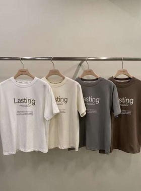 现韩国东大门2025冬季新款remaking时尚百搭字母短袖T恤