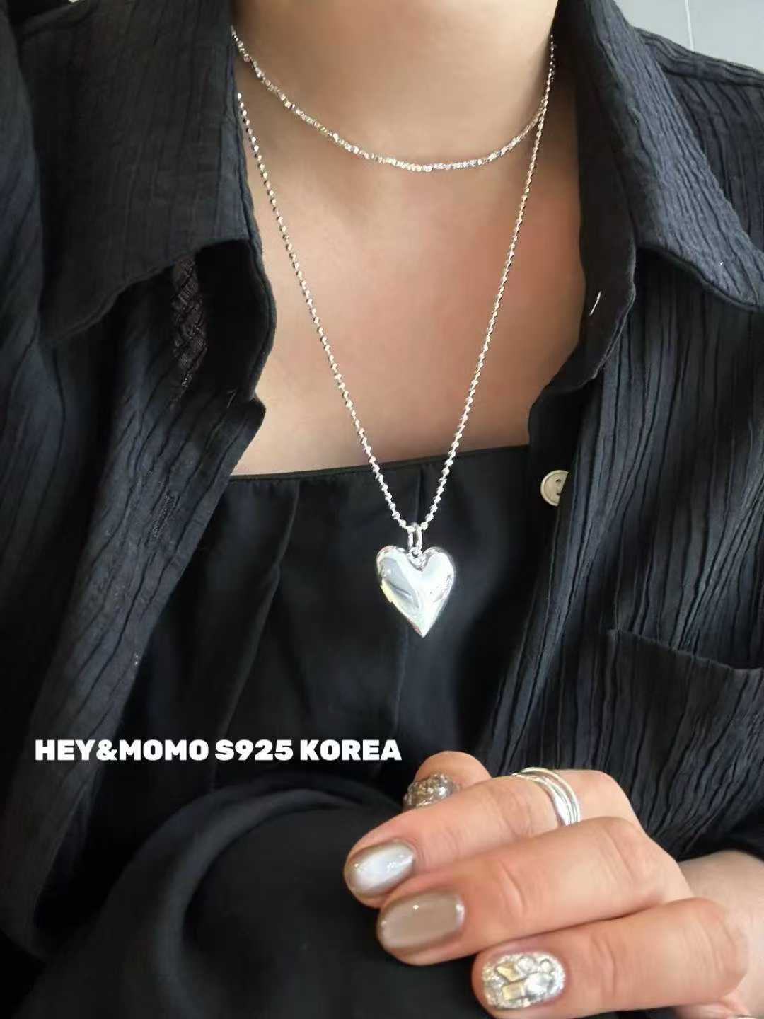 韩国东大门2025冬季新款MOMO925 经典碎银拼接颈链项链 叠款