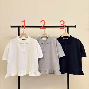 BALANCE韩系翻领POLO宽松荷叶边短袖 T恤女 新款 韩国东大门2026春季