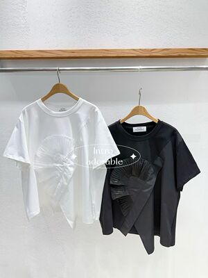 韩国东大门2026夏季新款INTRO时尚百搭圆领设计感短袖T恤