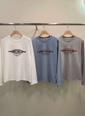 韩国东大门2025冬季新品remaking时尚百搭字母长袖打底衫T恤