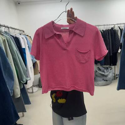 韩国东大门2026春季新款TOPDRESSING纯色短袖翻领POLO衫短袖T恤女