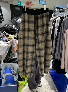 韩国东大门2026春新款hertz时尚百搭格子休闲裤灯笼裤女