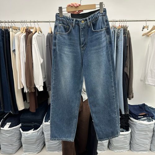 韩国东大门2025冬季新款PAI时尚百搭高腰显瘦加绒直筒牛仔裤1213