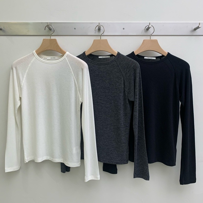 韩国东大门2025冬新款Legacy bone日常百搭简约圆领打底T恤
