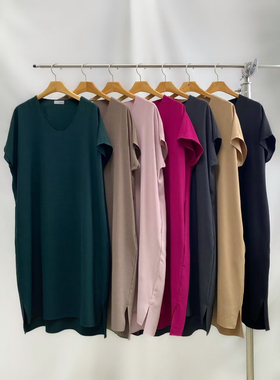 现韩国东大门代购2025夏新款Neutra显瘦v领简约连衣裙女长94