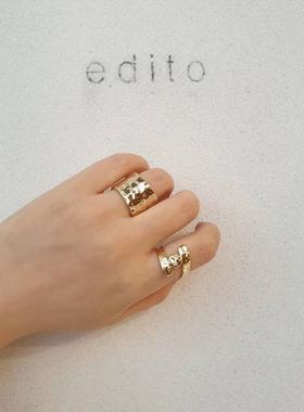 韩国东大门进口饰品 2020新款 edito 明星同款戒指 开口指环