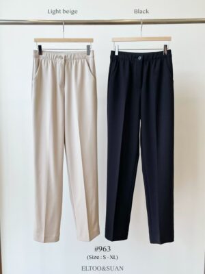 韩国东大门代购2026春新品ELTOO SUAN松紧腰小脚西裤963