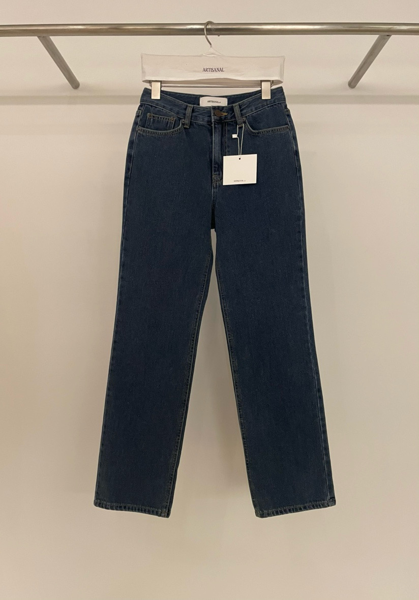 韩国东大门2026春新款ARTISANAL百搭高腰显瘦直筒加绒牛仔裤112
