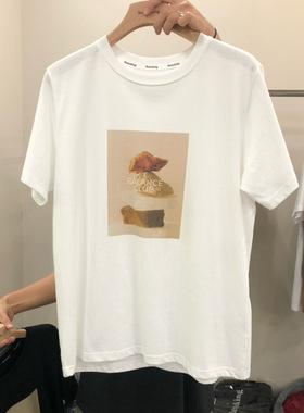 韩国东大门2025秋冬新款Remaking 时尚印花圆领短袖T恤女