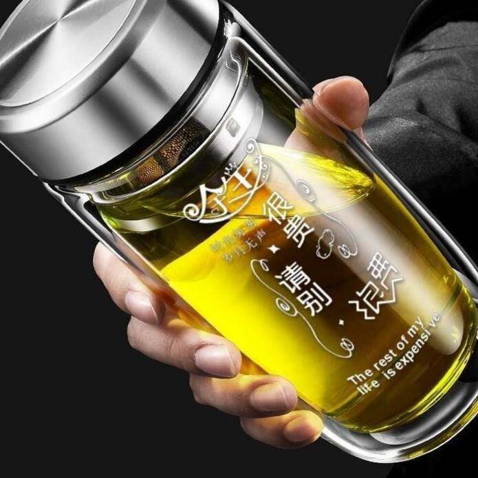 双层中空钢化玻璃杯摔不烂的保温水杯茶水分离男士爆款防摔耐高温图片