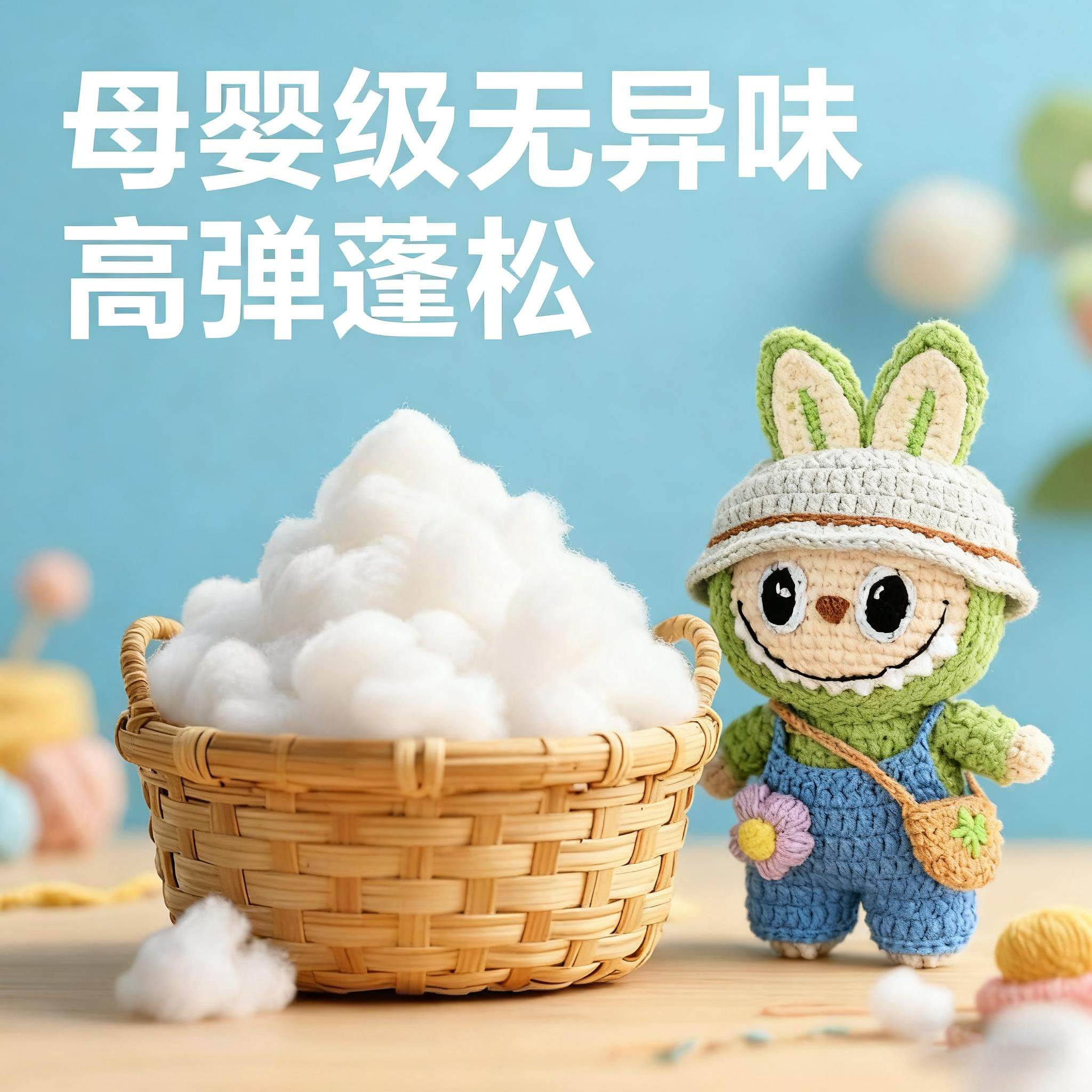 钩织玩偶专用填充棉a类母婴级PP珍珠棉毛绒玩具布娃娃棉花填充物M