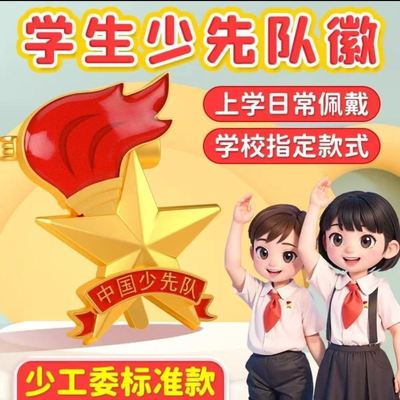 小学生队徽少年先锋队标准款火炬形胸章安全磁吸款别针款学校徽章正版磁吸扣式小学生专用标准款共青团校徽