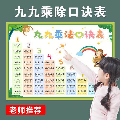 宝宝早教有声挂图幼儿园儿童识字10以内加减法乘法口诀表学生墙贴
