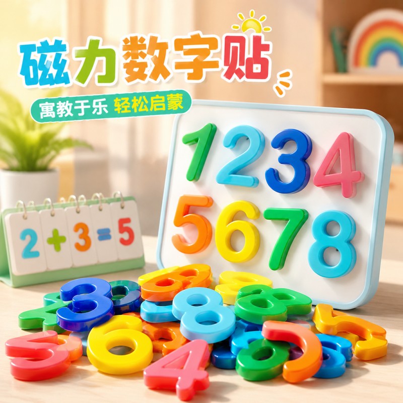 磁吸数字贴黑板贴教学专用磁力贴儿童益智玩具26个英文字母冰箱贴