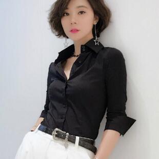 阿玛施女装2026秋装新款高级感女士法式职业黑色衬衫5300031