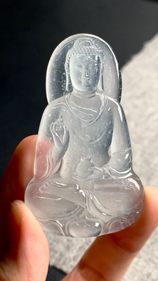 天然A货缅甸翡翠 大日如来 尺寸 : 59.8-35.9-4.7