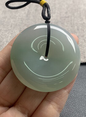 天然A货缅甸翡翠 平安扣 尺寸 : 45.1-8.9