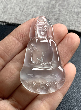 天然A货缅甸翡翠 观音 尺寸 : 51.6-28.9-4.4