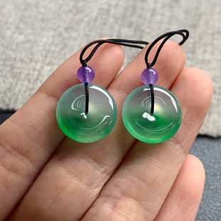 平安扣一对 14.9 尺寸 3.7 3.5 14.8 天然A货缅甸翡翠