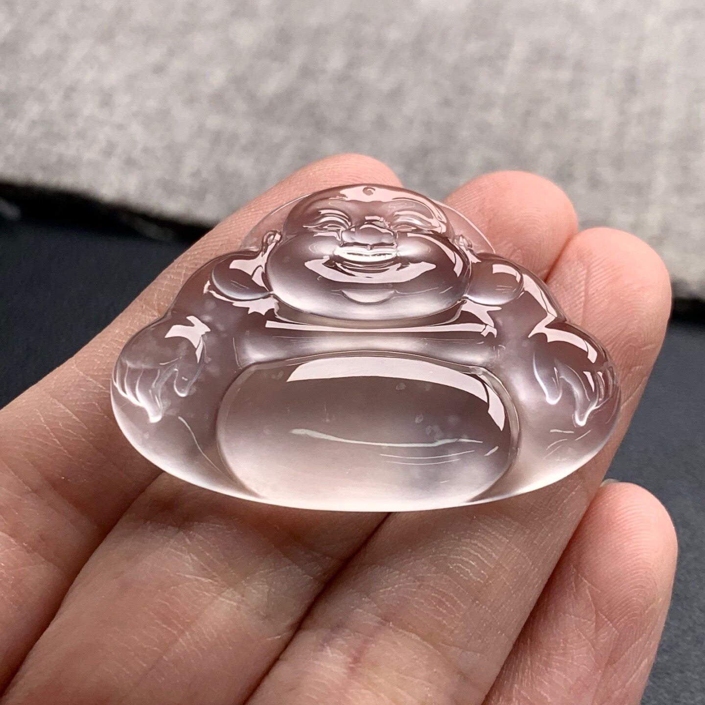 天然A货缅甸翡翠 玻璃种佛公 缅甸翡翠