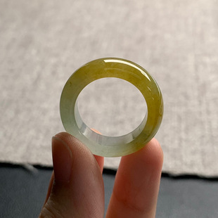18.8圈口 天然A货缅甸翡翠 4.5内径 7.8 黄翡戒圈尺寸27.2