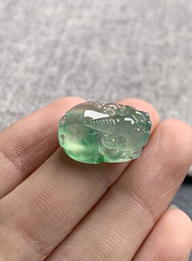 天然A货缅甸翡翠 貔貅 尺寸 : 19.3-13.7-6.8