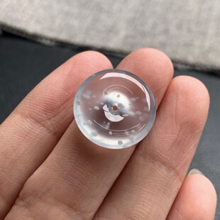 天然A货缅甸翡翠 雪花棉平安扣 尺寸 : 16.7-4