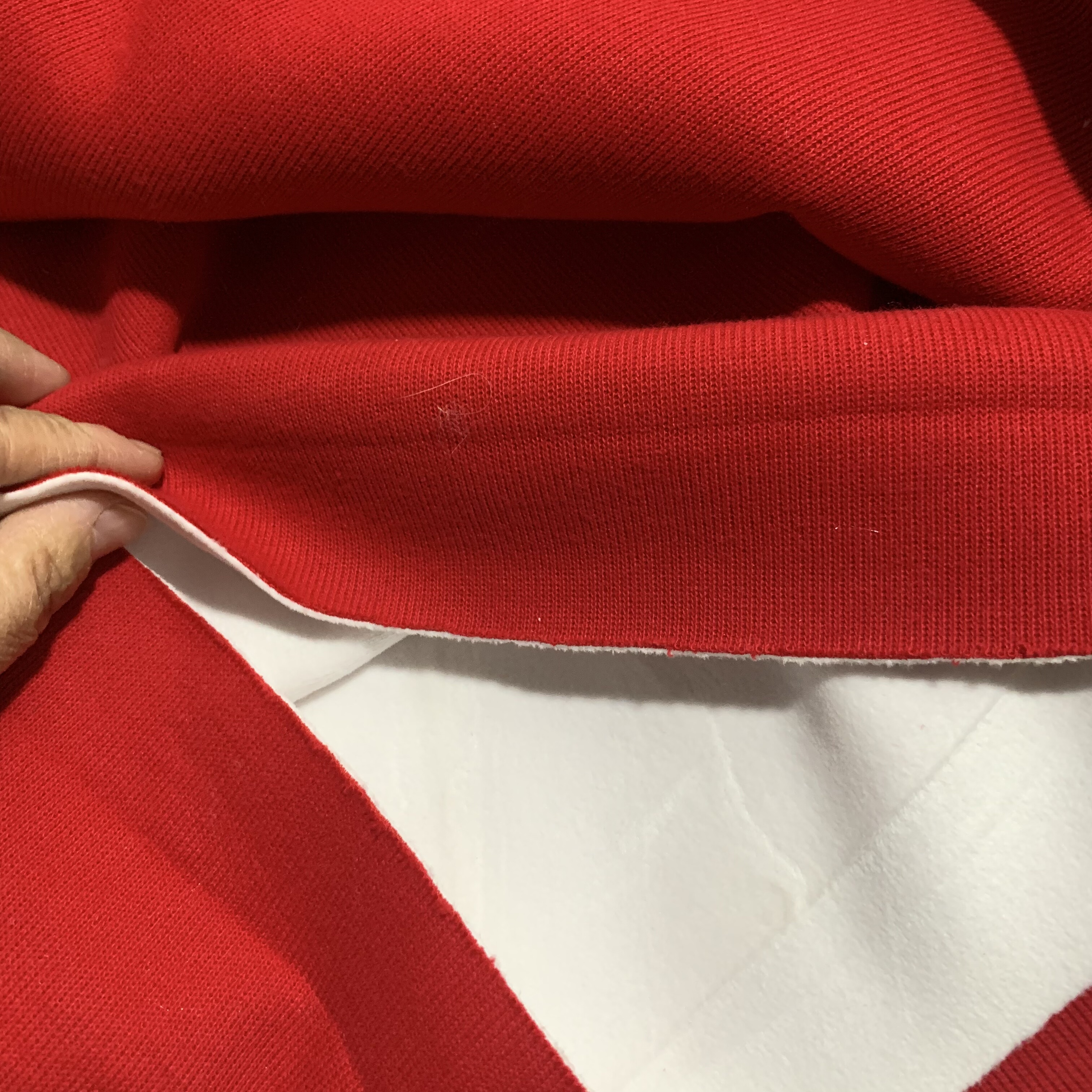 冬季新年款大红色纯棉超柔面料卫衣裤子布料尺寸1.7*3.6米整块捡