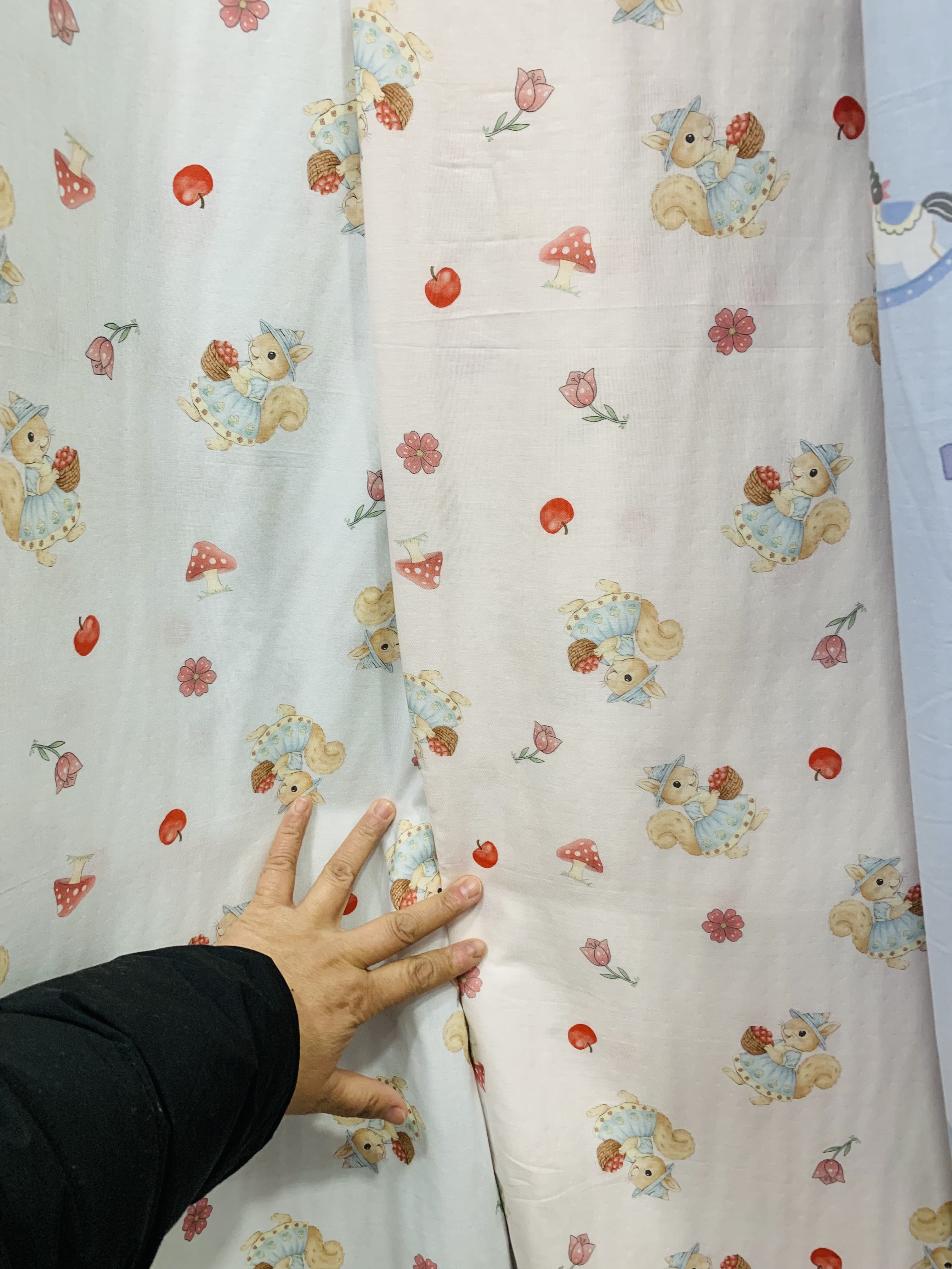 森系小松鼠双层纱A类母婴级全棉软乎乎面料奶呼呼客户定制链接