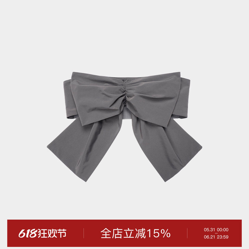 superr 深灰色大蝴蝶结松紧带时尚可爱多种穿法bra