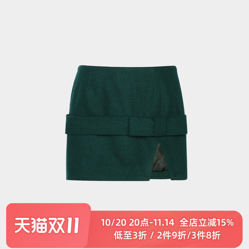 SUPERR蝴蝶结中低腰超短裙