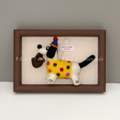 多尼古乐尼泊尔手工羊毛毡挂件黄衣波点腊肠狗包挂钥匙扣车挂礼物