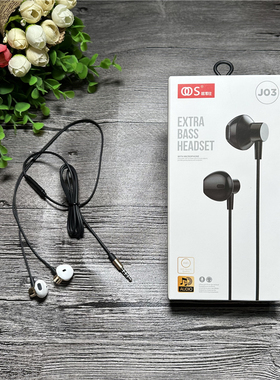 oos J03手机有线耳机 入耳式重低音 耳麦3.5mm接口手机通用