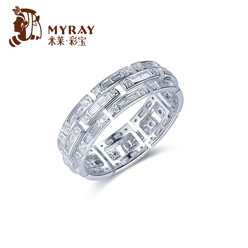 米莱珠宝18k金钻石戒指群镶