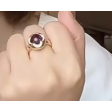 米莱3.5克拉紫水晶戒指，18K黄金约4.5克，16.5#
